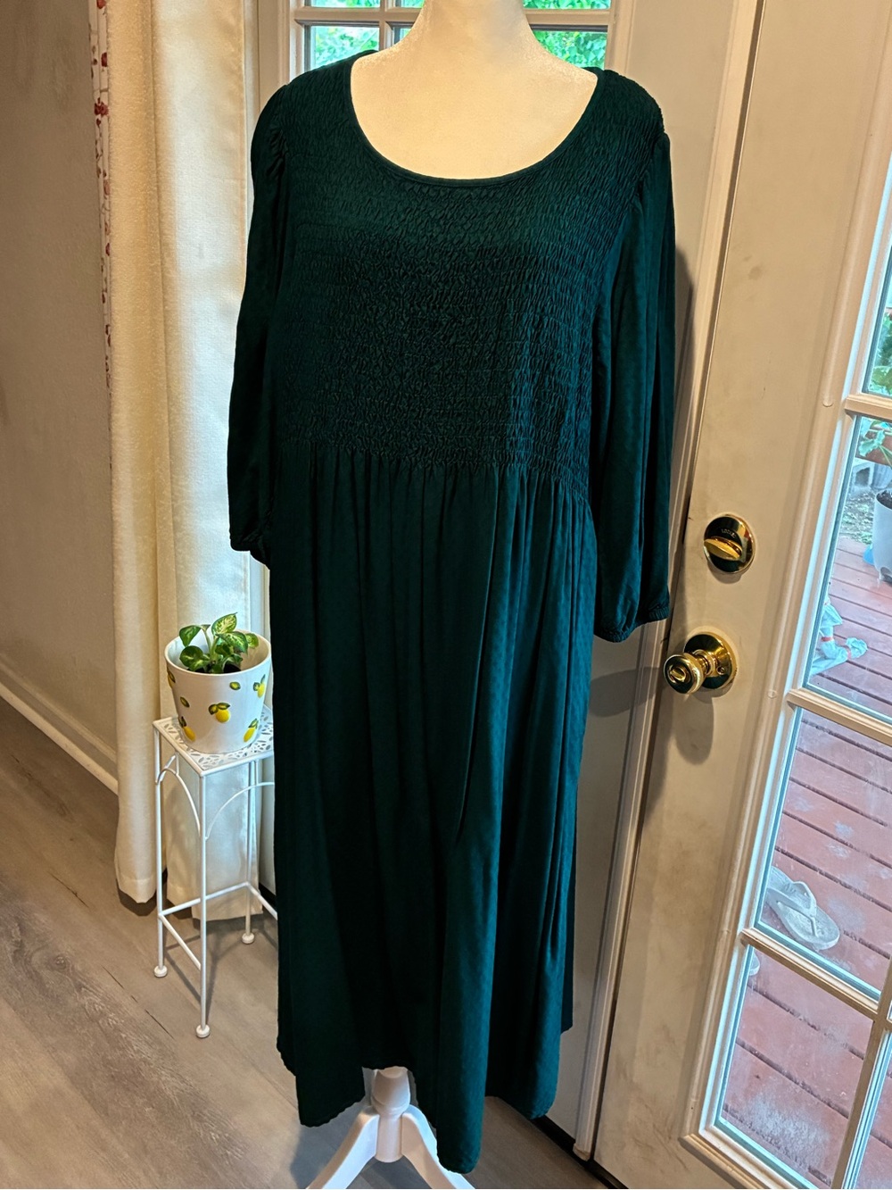 croft & barrow Dark Teal Smocked Maxi Dress